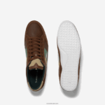 Lacoste נעלי ספורט מעור chaymon DZ4D0D1736 חום ירוק כהה 2a1 גברים - Image 4