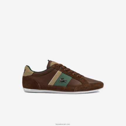 Lacoste נעלי ספורט מעור chaymon DZ4D0D1736 חום ירוק כהה 2a1 גברים