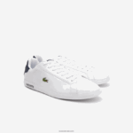 Lacoste נעלי ספורט מעור בוגר DZ4D0D1912 לבן & נייבי 042 גברים - Image 2