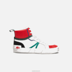 Lacoste נעלי ספורט מעור בינוני l004 DZ4D0D1794 לבן ואדום 286 גברים