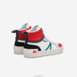 Lacoste נעלי ספורט מעור בינוני l004 DZ4D0D1794 לבן ואדום 286 גברים - Image 3