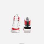 Lacoste נעלי ספורט מעור בינוני l004 DZ4D0D1794 לבן ואדום 286 גברים - Image 5