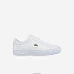 Lacoste נעלי ספורט מעור מעור פאוורקורט DZ4D0D1845 לבן 21 גרם גברים