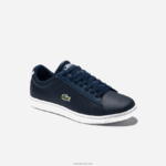 Lacoste נעלי ספורט מעור מצופה רשת של carnaby evo DZ4D0D2718 כחול כהה 003 נשים