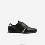 Lacoste נעלי ספורט מעור רצועת מיסאנו DZ4D0D1726 שחור ואפור בהיר 2a2 גברים