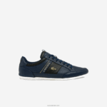 Lacoste נעלי ספורט מעור שיימון וסיבי פחמן DZ4D0D1769 חיל הים nb0 גברים