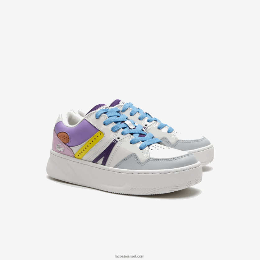 Lacoste נעלי ספורט מעור l005 DZ4D0D2714 לבן סגול בהיר 1t6 נשים - Image 2