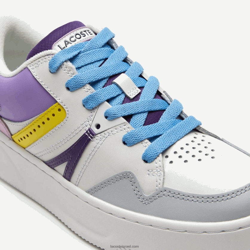 Lacoste נעלי ספורט מעור l005 DZ4D0D2714 לבן סגול בהיר 1t6 נשים - Image 5