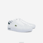 Lacoste נעלי ספורט מעור Powercourt DZ4D0D1806 לבן וירוק כהה 1r5 גברים - Image 2