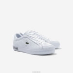 Lacoste נעלי ספורט מפורטות מעור Powercourt DZ4D0D2683 לבן ושחור 147 נשים - Image 2