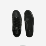 Lacoste נעלי ספורט מתכתי מעור בוגר DZ4D0D2757 שחור 02h נשים - Image 2