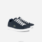 Lacoste נעלי ספורט ניגודיות בצבע סינתטי של carnaby DZ4D0D3256 נייבי ולבן 092 ילדים - Image 2
