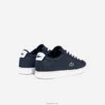 Lacoste נעלי ספורט ניגודיות בצבע סינתטי של carnaby DZ4D0D3256 נייבי ולבן 092 ילדים - Image 3