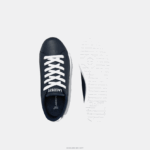 Lacoste נעלי ספורט ניגודיות בצבע סינתטי של carnaby DZ4D0D3256 נייבי ולבן 092 ילדים - Image 4