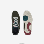 Lacoste נעלי ספורט ניגודיות בצבע עור בכלוב בית המשפט DZ4D0D1705 חאקי ולבן 255 גברים - Image 3