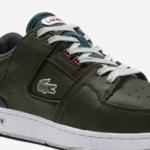 Lacoste נעלי ספורט ניגודיות בצבע עור בכלוב בית המשפט DZ4D0D1705 חאקי ולבן 255 גברים - Image 5