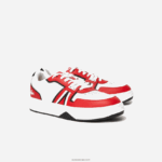 Lacoste נעלי ספורט ניגודיות בצבע עור l001 DZ4D0D1853 אדום לבן 17k גברים - Image 2
