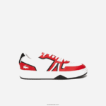 Lacoste נעלי ספורט ניגודיות בצבע עור l001 DZ4D0D1853 אדום לבן 17k גברים