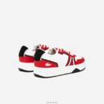 Lacoste נעלי ספורט ניגודיות בצבע עור l001 DZ4D0D1853 אדום לבן 17k גברים - Image 3