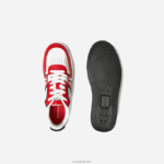 Lacoste נעלי ספורט ניגודיות בצבע עור l001 DZ4D0D1853 אדום לבן 17k גברים - Image 4