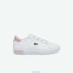 Lacoste נעלי ספורט סינטטיות של powercourt DZ4D0D2936 לבן וורוד בהיר 1y9 תינוקות