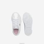 Lacoste נעלי ספורט סינטטיות של powercourt DZ4D0D2936 לבן וורוד בהיר 1y9 תינוקות - Image 4