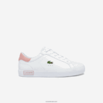 Lacoste נעלי ספורט סינטטיות של powercourt DZ4D0D3308 לבן וורוד בהיר 1y9 זוטרים