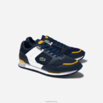 Lacoste נעלי ספורט סינתטיות וטקסטיל של partner piste DZ4D0D1721 צהוב נייבי 2 מ"ר גברים - Image 2