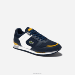 Lacoste נעלי ספורט סינתטיות וטקסטיל של partner piste DZ4D0D1721 צהוב נייבי 2 מ"ר גברים
