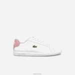 Lacoste נעלי ספורט סינתטיות לתואר שני DZ4D0D3330 לבן וורוד בהיר 1y9 זוטרים