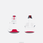 Lacoste נעלי ספורט עם מרקם טקסטיל לכיוון בית המשפט DZ4D0D1861 לבן/צי ואדום 407 גברים - Image 5