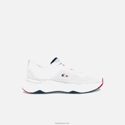 Lacoste נעלי ספורט עם מרקם טקסטיל לכיוון בית המשפט DZ4D0D1861 לבן/צי ואדום 407 גברים