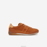 Lacoste נעלי ספורט עם עקב עם טקסטיל זוויתי DZ4D0D1800 חום לבן 2c3 גברים