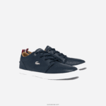 Lacoste נעלי ספורט צווארון מחורר מעור bayliss DZ4D0D1757 נייבי ולבן 092 גברים - Image 2