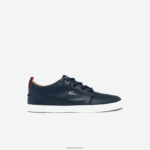 Lacoste נעלי ספורט צווארון מחורר מעור bayliss DZ4D0D1757 נייבי ולבן 092 גברים
