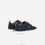 Lacoste נעלי ספורט צווארון מחורר מעור bayliss DZ4D0D1757 נייבי ולבן 092 גברים - Image 3