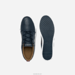 Lacoste נעלי ספורט צווארון מחורר מעור bayliss DZ4D0D1757 נייבי ולבן 092 גברים - Image 4