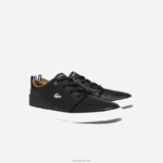 Lacoste נעלי ספורט צווארון מחורר מעור bayliss DZ4D0D1760 שחור ולבן 312 גברים - Image 2