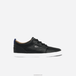 Lacoste נעלי ספורט צווארון מחורר מעור bayliss DZ4D0D1760 שחור ולבן 312 גברים