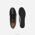 Lacoste נעלי ספורט צווארון מחורר מעור bayliss DZ4D0D1760 שחור ולבן 312 גברים - Image 3