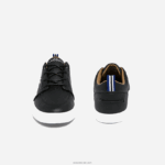 Lacoste נעלי ספורט צווארון מחורר מעור bayliss DZ4D0D1760 שחור ולבן 312 גברים - Image 4