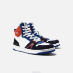 Lacoste נעלי ספורט קולורבלוק מעור בינוני l001 DZ4D0D1751 לבן & נייבי 042 גברים - Image 2