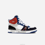 Lacoste נעלי ספורט קולורבלוק מעור בינוני l001 DZ4D0D1751 לבן & נייבי 042 גברים