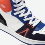 Lacoste נעלי ספורט קולורבלוק מעור בינוני l001 DZ4D0D1751 לבן & נייבי 042 גברים - Image 5