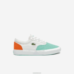 Lacoste נעלי ספורט קנבס עם תחרה לשרת DZ4D0D3263 טורקיז לבן t66 ילדים