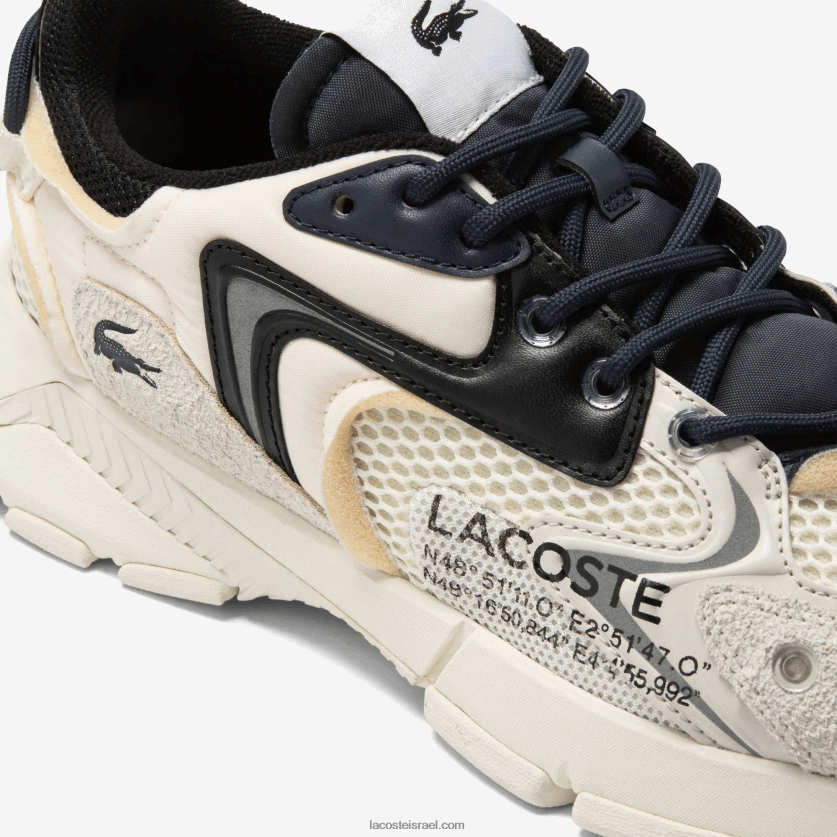 Lacoste נעלי ספורט l003 neo טקסטיל DZ4D0D1694 לבן שחור 2g9 גברים - Image 6
