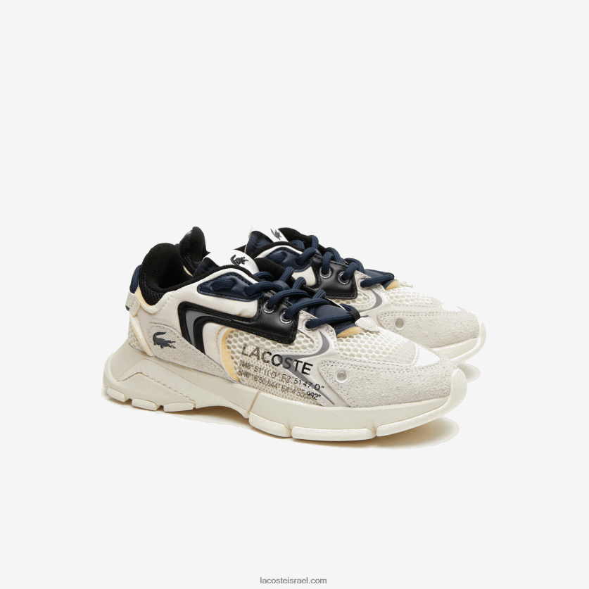 Lacoste נעלי ספורט l003 neo טקסטיל DZ4D0D2678 לבן שחור 2g9 נשים - Image 2