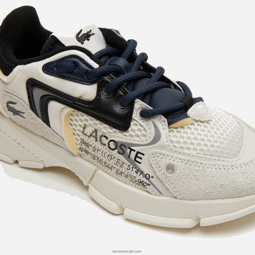 Lacoste נעלי ספורט l003 neo טקסטיל DZ4D0D2678 לבן שחור 2g9 נשים - Image 6