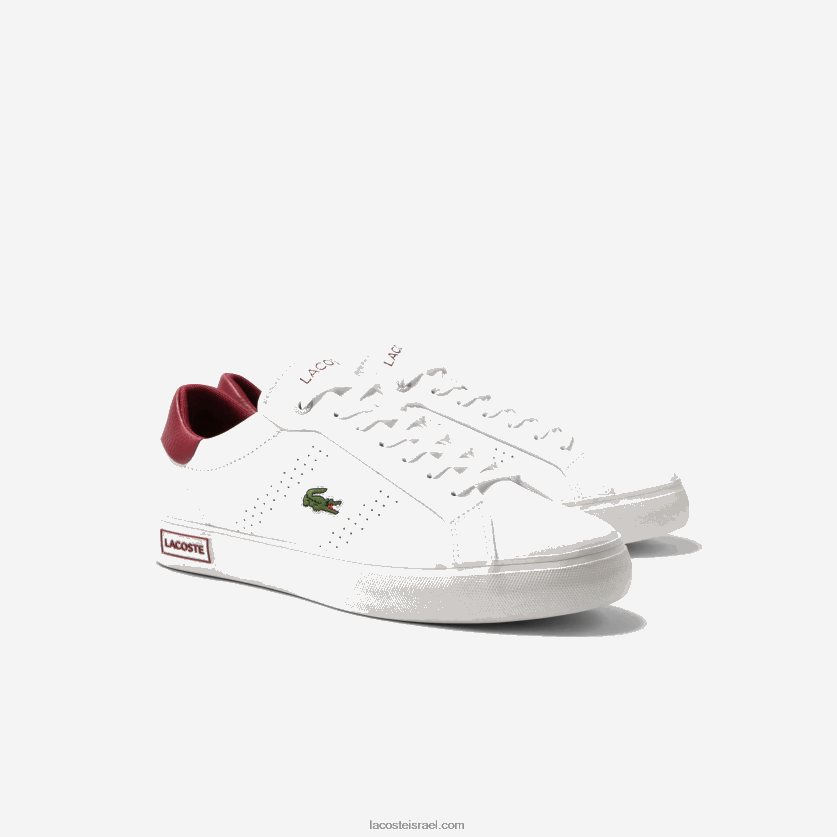 Lacoste נעלי פופ פופ עקב עור powercourt 2.0 DZ4D0D1741 לבן ואדום 286 גברים - Image 2