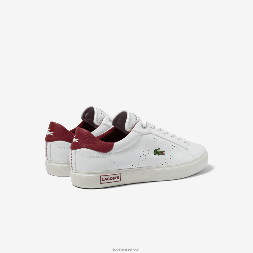 Lacoste נעלי פופ פופ עקב עור powercourt 2.0 DZ4D0D1741 לבן ואדום 286 גברים - Image 3